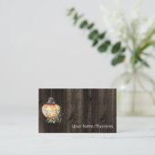 Carte De Visite Lanterne rustique simple sur le bois de la grange (Debout devant)