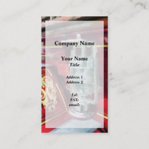Carte De Visite Lanterne sur vieux camion de pompiers