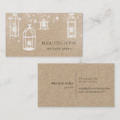 Carte De Visite lanternes blanches à neige de kraft rustique (Devant / Derrière)