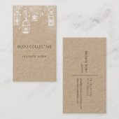 Carte De Visite lanternes blanches rustiques (Devant / Derrière)