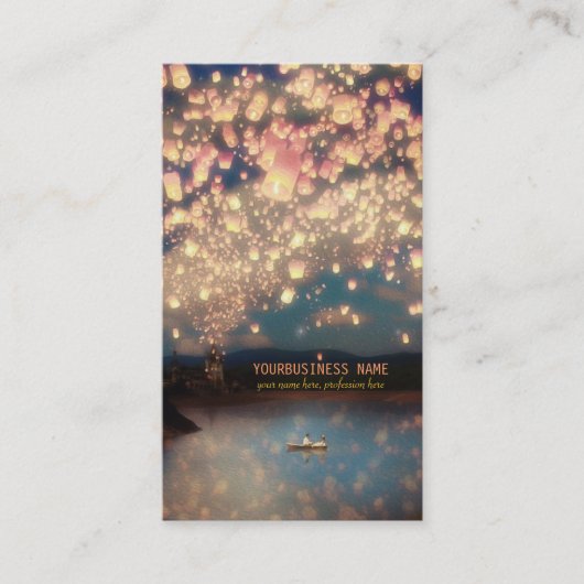 Carte De Visite Lanternes de souhait d'amour (Devant)