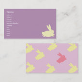 Carte De Visite Lapin - affaires (Devant / Derrière)