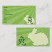 Carte De Visite Lapin - affaires (Devant / Derrière)