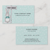 Carte De Visite Lapin avec un signe (Devant / Derrière)