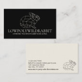 Carte De Visite Lapin Basse Définition Animal Noir (Devant / Derrière)
