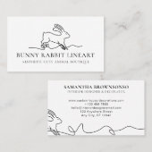 Carte De Visite Lapin blanc dessin bébé animal (Devant / Derrière)