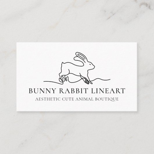 Carte De Visite Lapin blanc dessin bébé animal (Devant)