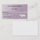 Carte De Visite Lapin blanc sur l'arrière - plan lilas (Devant / Derrière)