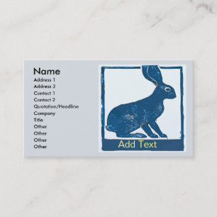 Carte De Visite Lapin bleu sur Abstrait