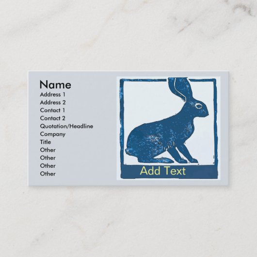 Carte De Visite Lapin bleu sur Abstrait (Devant)
