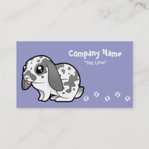 Carte De Visite Lapin de dessin animé (oreille tombante poil lisse