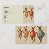 Carte De Visite Lapin de Pâques Œufs Dansants (Devant / Derrière)