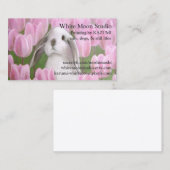 Carte De Visite Lapin et tulipes (Devant / Derrière)