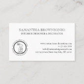 Carte De Visite Lapin lapin lapin à cadre circulaire de fleurs d'a (Dos)