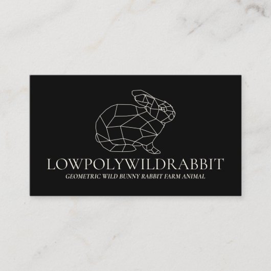 Carte De Visite Lapin Lapin Lapin Lapin De Lowpoly (Devant)