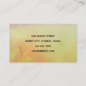 Carte De Visite Lapin Lapin Noir Vert Aquarelle Design (Dos)