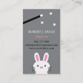 Carte De Visite Lapin magique mignon de casquette supérieur (Dos)