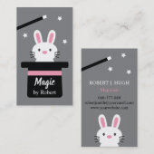 Carte De Visite Lapin Magique Mignon Du Haut-de-Forme (Devant / Derrière)
