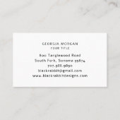 Carte De Visite Lapin noir illustré (Dos)