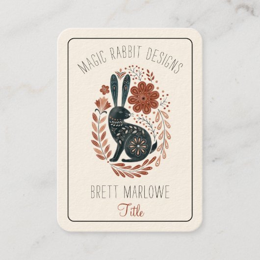 Carte De Visite Lapin noir illustré (Devant)