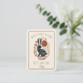 Carte De Visite Lapin noir illustré (Debout devant)
