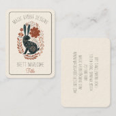 Carte De Visite Lapin noir illustré (Devant / Derrière)