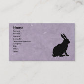 Carte De Visite Lapin Noir Silhouette Marbré violet (Devant)