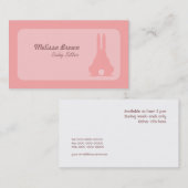 Carte De Visite Lapin rose (Devant / Derrière)