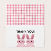 Carte De Visite Lapin rose merci (Extérieur déplié)