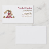 Carte De Visite Lapins doux · Lapin et coeur (Devant / Derrière)