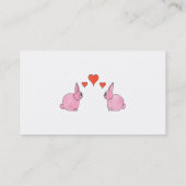 Carte De Visite Lapins roses mignons avec les coeurs rouges (Dos)