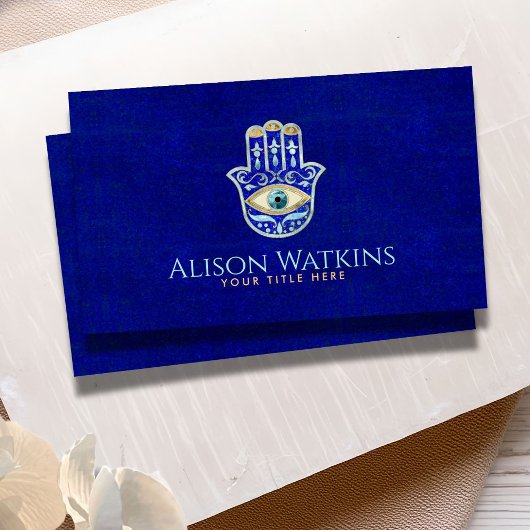 Carte De Visite Lapis Bleu Luxe Lazuli Hamsa Ornement main