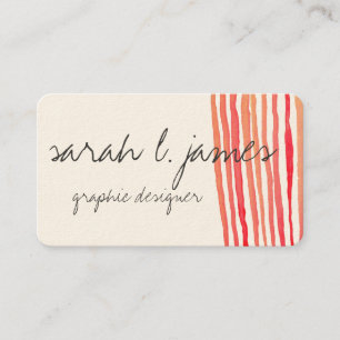 Carte De Visite L'aquarelle barre le rouge peint artistique
