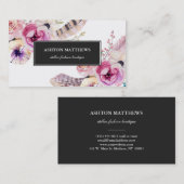 Carte De Visite L'aquarelle Boho fleurit et fait varier le pas du (Devant / Derrière)