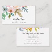 Carte De Visite L'aquarelle fleurit élégant féminin (Devant / Derrière)