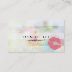 Carte De Visite l'aquarelle moderne chic de maquilleur barre des