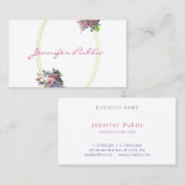 Carte De Visite L'aquarelle moderne fleurit le modèle élégant de (Devant / Derrière)