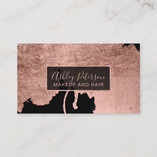 Carte De Visite L'aquarelle rose d'or s'égoutte la typographie de (Devant)