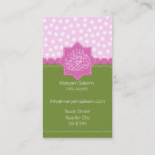 Carte De Visite L'arabe rose vert de Bismillah de l'Islam de point (Dos)