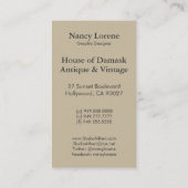 Carte De Visite L'arabesque victorien, MÉTALLIQUE S'EST LEVÉ - (Dos)