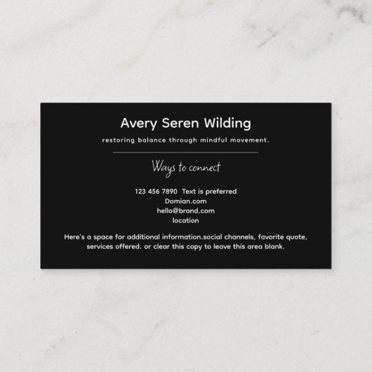 Carte De Visite L'Arbre entre les mondes | Conceptions de l'Arbre  (Dos)