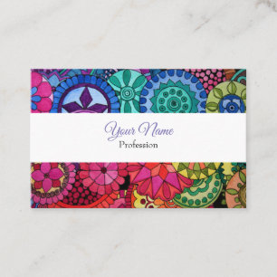 Carte De Visite L'arc-en-ciel d'aquarelle colore le mandala