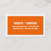Carte de visite large frontière - orange et blanc (Dos)