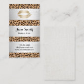 Carte De Visite L'argent d'empreinte de léopard de maquilleur (Devant / Derrière)