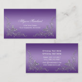 Carte De Visite L'argent fleuri élégant tourbillonne sur Ombre (Devant / Derrière)