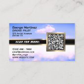 Carte De Visite L'armée de l'air arrondi or métallique et ciel (Dos)