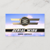 Carte De Visite L'armée de l'air arrondi or métallique et ciel (Devant)