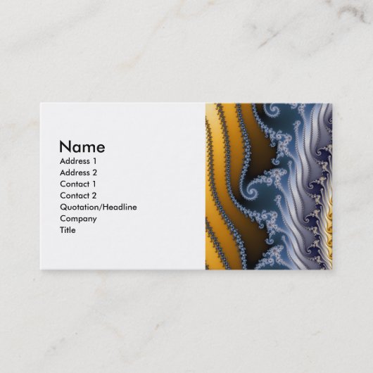 Carte De Visite L'art fractal balayé par le vent (Devant)