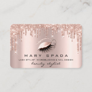 Carte De Visite L'artiste de maquillage Eyebrows Lashes Rose Brows