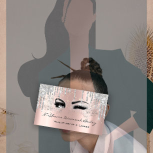 Carte De Visite L'artiste de maquillage royal lèche le Rose goutt